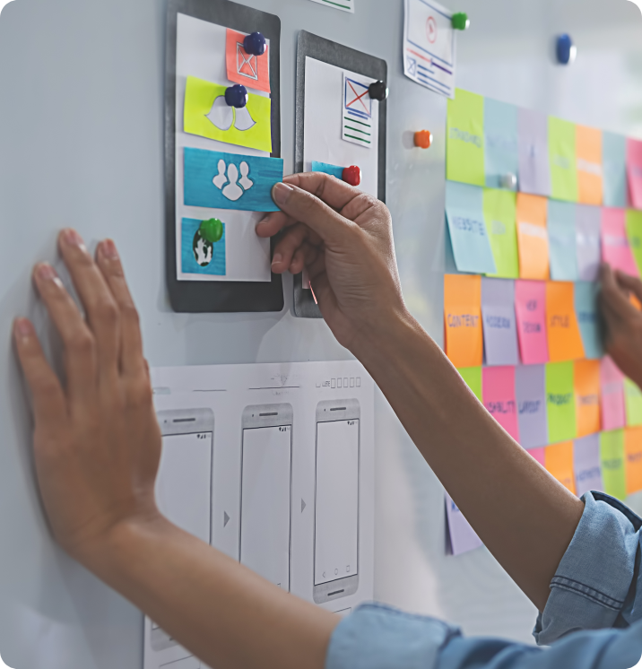 web designer brainstorming strategy plan copy