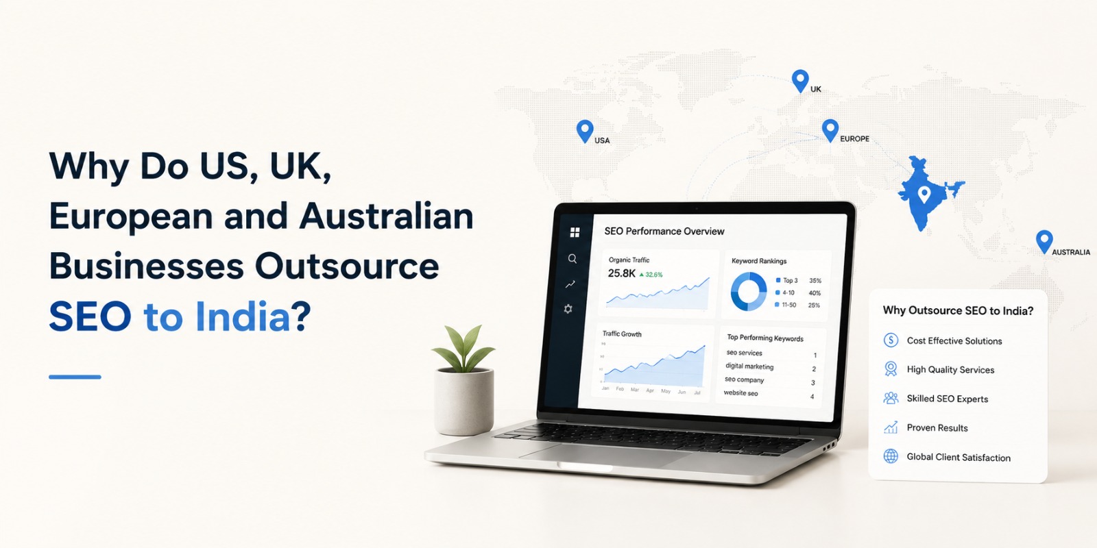Why Do US, UK, European and Australian Businesses Outsource SEO to India?